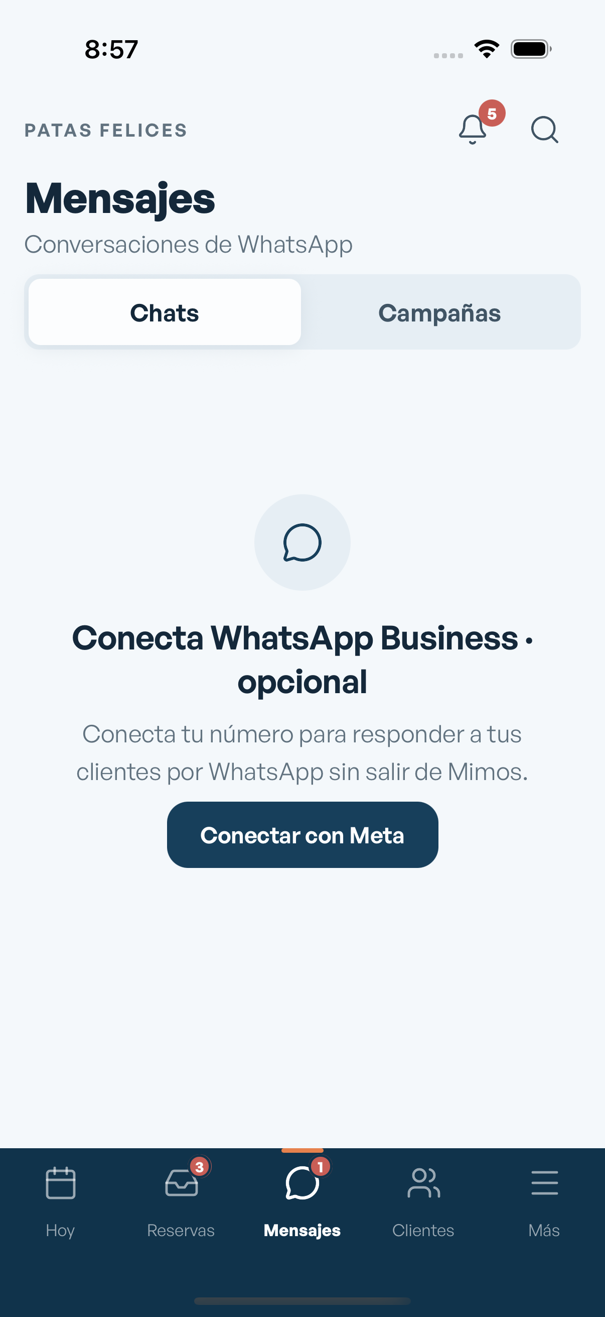 Mensajes de WhatsApp en Mimos